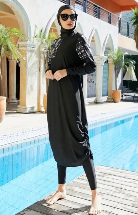 MAYSAM Burkini / Boerkini - Islamitische zwempak - UV Beschermd- kleur: zwart - maat XL
