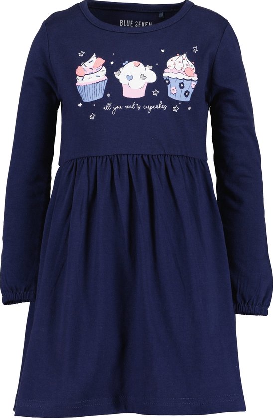 Blue Seven SWEETS Meisjes Jurk - blauw - Maat 122