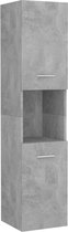 vidaXL - Badkamerkast - 30x30x130 - cm - bewerkt - hout - betongrijs