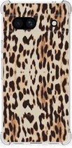 Hippe Hoesje Google Pixel 7A Smartphone hoesje met doorzichtige rand Leopard