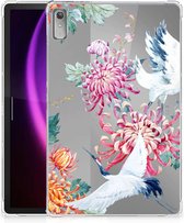 Cover Case Lenovo Tab P11 Gen 2 Hoesje Super als Cadeau voor Vriendin Bird Flowers met doorzichte zijkanten