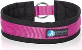 Annyx Safety brede zachte halsband verstelbaar zwart/fuchsia Rose maat 2 ( XXS) 2.5cm breed geschikt voor halsomvang 27-33cm.