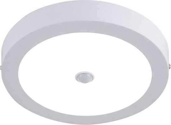 LED Downlight - Oficto Dury - PIR Bewegingssensor 360° + Dag en Nacht Sensor - 20W - Helder/Koud Wit 5700K - Opbouw - Rond - Mat Wit - OSRAM LEDs