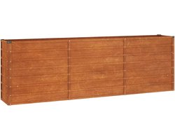 vidaXL - Plantenbak - verhoogd - 240x40x77 - cm - cortenstaal - roestig