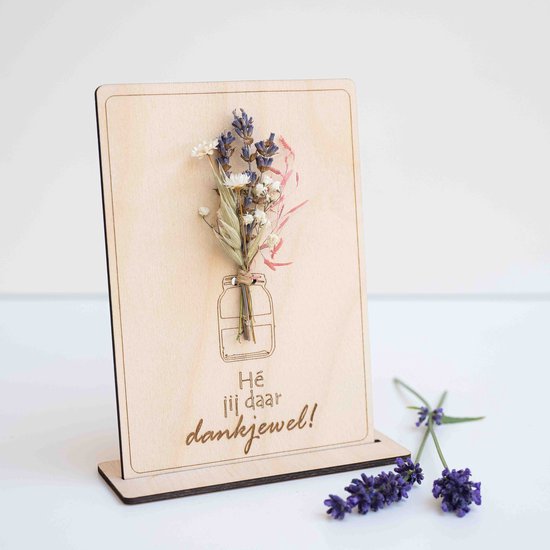 Coffret cadeau mini (bleu) - par Nordhus - mini bouquet sur carte en bois -  fleurs -... | bol.com