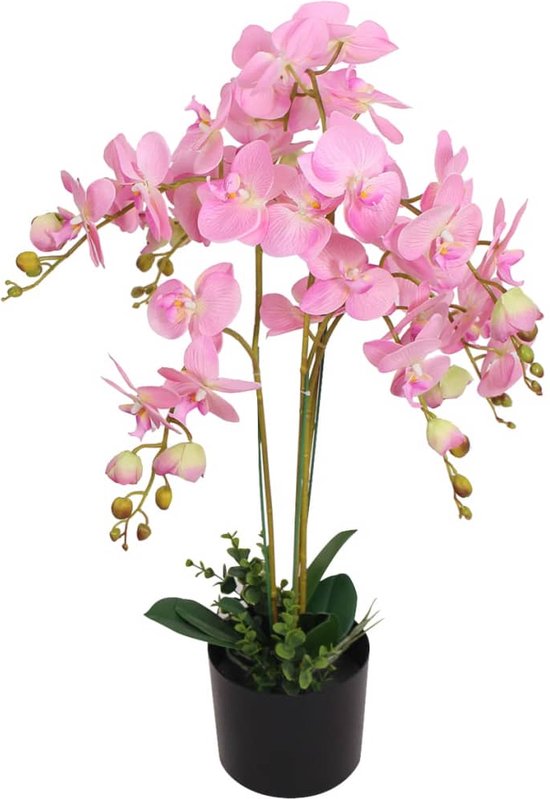vidaXL - Kunstplant - orchidee - met - pot - 75 - cm - roze