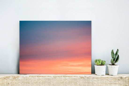 Décoration murale Métal - Peinture Aluminium Industriel - Soleil - Ciel - Nuages ​​- Rose - 40x30 cm - Dibond - Photo sur aluminium - Décoration murale industrielle - Pour le salon/chambre