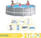 Intex Prism Frame Zwembad - Opzetzwembad - 366x99 cm - Inclusief Afdekzeil, Onderhoudspakket, Filter, Grondzeil en Stofzuiger