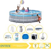 Intex Prism Frame Zwembad - Opzetzwembad - 427x107 cm - Inclusief Onderhoudspakket, Filter, Zwembad Stofzuiger, Voetenbad en Warmtepomp CP