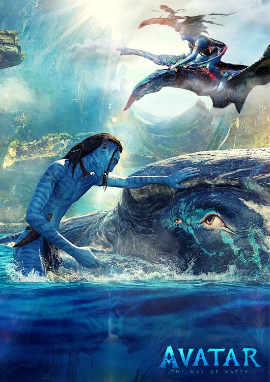 Poster Avatar The Way of Water - Film poster - Oceaan - James Cameron - PS5 - Lego - Frontiers of Pandora - Hoogwaardig glans - A2 - Cadeau - Kinderkamer - Wanddecoratie - Geschikt om in te lijsten