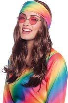 Folat - Hippie pruik With Headband - Carnaval - Carnaval pruik - Carnaval accessoires - Pruiken