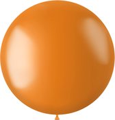 Folat - ballon XL Radiant Marigold Orange Metallic - 78 cm - EK voetbal 2024 - EK voetbal versiering - Europees kampioenschap voetbal