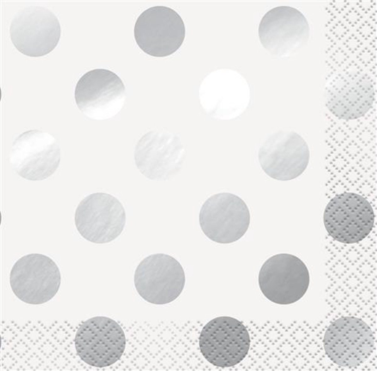 Servetten Zilver Dots 16 stuks
