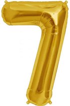 Folat - Folieballon Cijfer 7 Goud - 86 cm