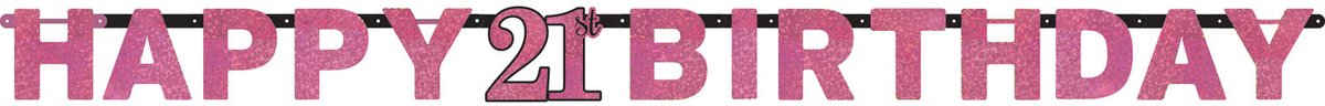 Amscan by Riethmuller - Riethmüller - Sparkling Celebrations - Letter Slinger 21 Pink (2,13 meter)