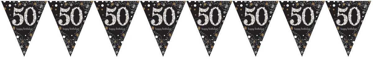 Amscan by Riethmuller - Riethmüller - Sparkling Celebrations - Vlaggenlijn 50 Goud (4 meter)