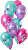 Folat - Ballonnen Dino's Paars Metallic 30cm - 12 stuks