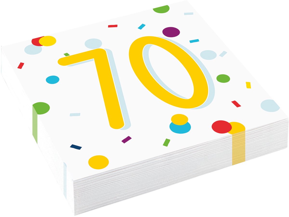Amscan - Servetten Confetti Verjaardag 70 jaar (20 stuks)