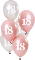 Folat - Ballonnen Glossy Pink 18 Jaar (6 stuks)