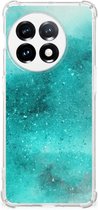 Telefoon Hoesje OnePlus 11 Case Anti-shock met transparante rand Painting Blue