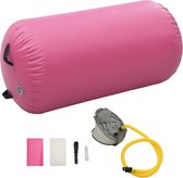 vidaXL - Gymnastiekrol - met - pomp - opblaasbaar - 120x90 - cm - PVC - roze