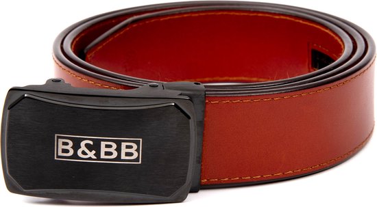 Black & Brown Belts/ CURVED 2.0 – LIGHT BROWN BELT/automatische riem/ Automatische gesp/Leren riem/ Echt leer/ Heren riem zwart/ Dames riem zwart/ 125 CM/