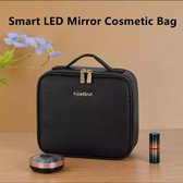 Best vente trousse de maquillage de voyage avec miroir LED lumières organisateur accessoire étui à outils noir rose couleur