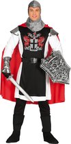 Fiestas Guirca - Kostuum Middeleeuwse ridder (zwart/rood) - maat M (48-50)