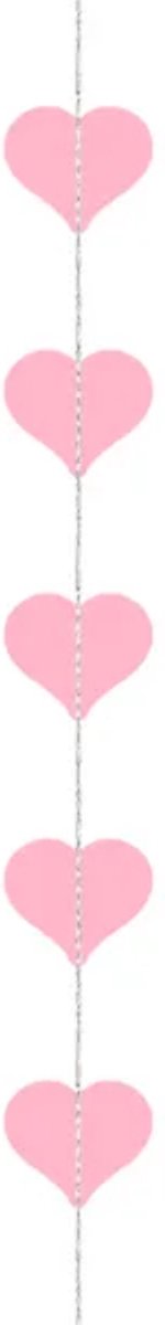 Partydeco - Hangdecoratie Roze Hartjes - 3 m