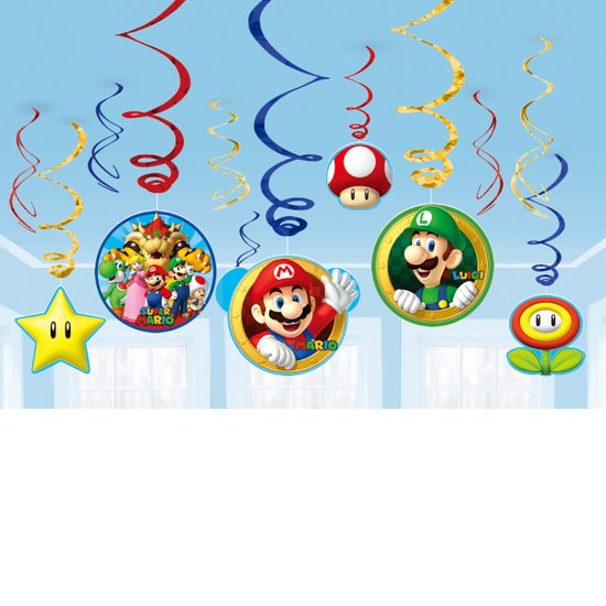 Hangdecoratie Mario Bros – Super mario feest