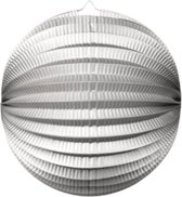Wefiesta - Bollampion Metallic Zilver (25 cm) - Lampion sint maarten - lampionnen - Sint maarten optocht - lampionnen papier