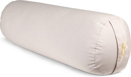 MindBaas - Yoga Bolster - Eco - Crème - 60 x 20 cm (lengte x diameter)