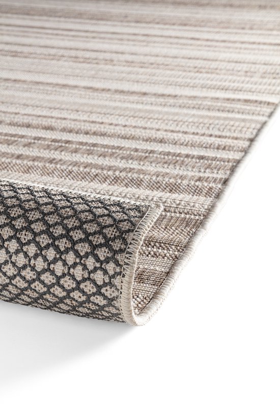 Paco Home Buiten Vloerkleed Tapijt Voor Binnen En Buiten Balkon Terras Keuken Tapijt Patroon Scandinavisch Boho Eenkleurig, Maat:160x230 cm, Kleur:Crème 4