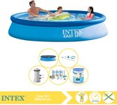 Intex Easy Set Zwembad - Opblaaszwembad - 366x76 cm - Inclusief Afdekzeil, Onderhoudspakket, Zwembadpomp, Filter en Onderhoudsset