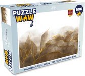 Puzzel Marmer - Goud - Bruin - Textuur - Marmerlook - Legpuzzel - Puzzel 500 stukjes