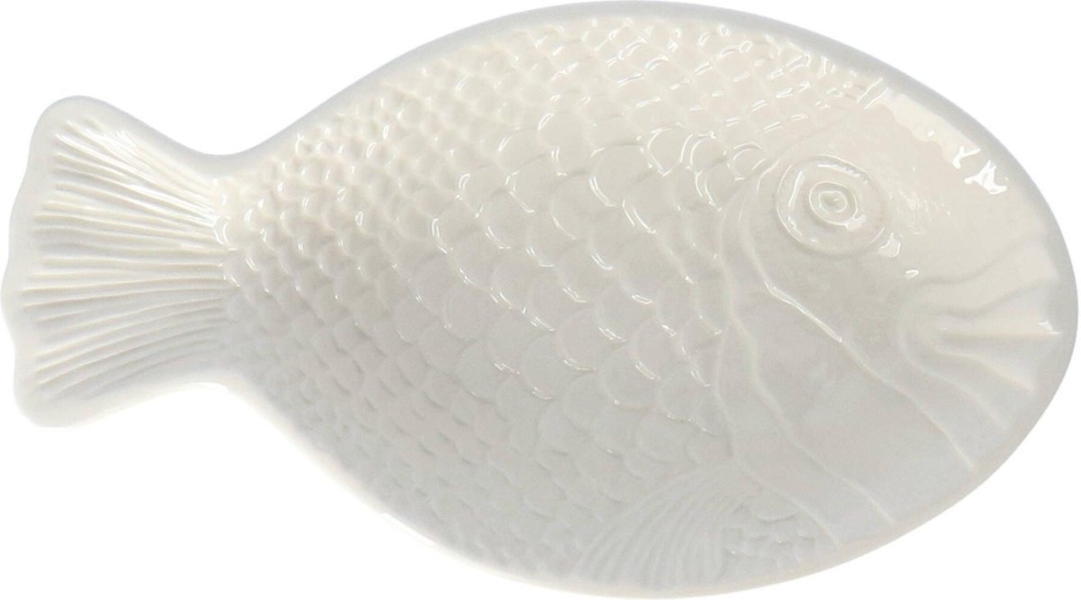 Duro Ceramics - Diepe schaal Fish wit 32,5cm - Schalen