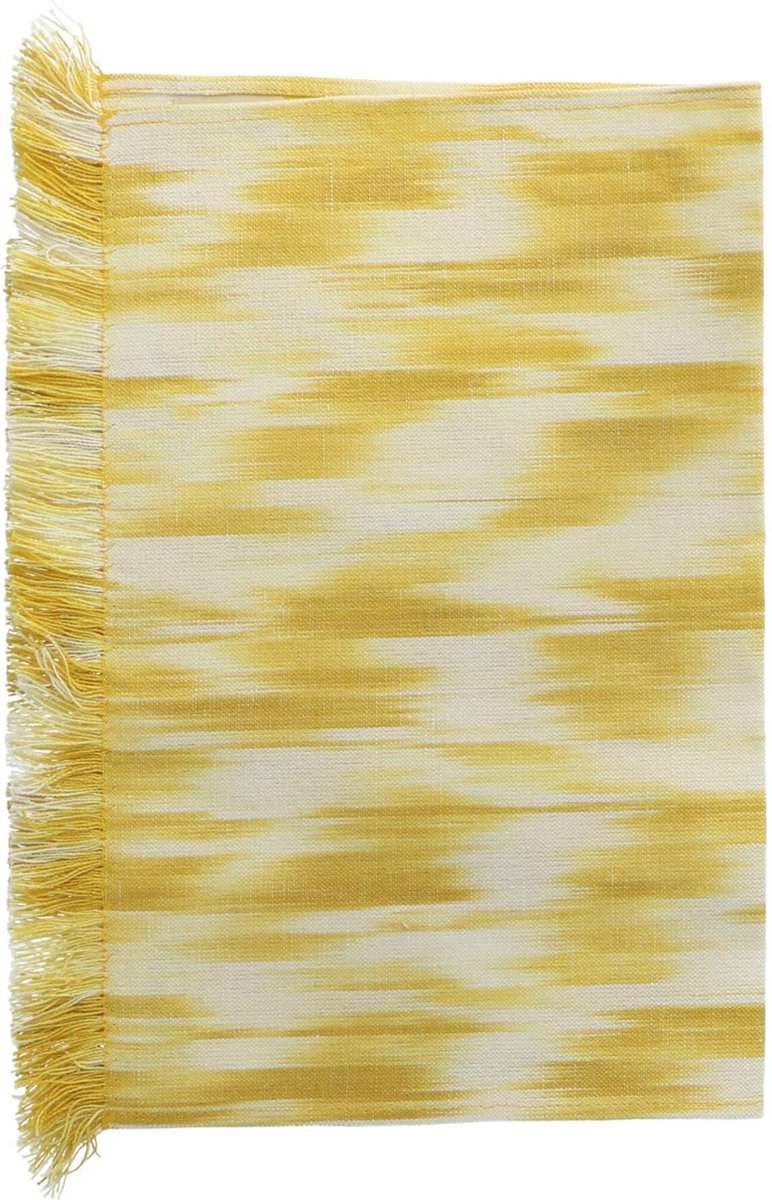 Teixits Vicens - Placemat rafelrand Amarillo Oro motief 107 50x35cm - Placemats