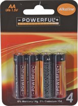 Powerful Batterijen Penlite - AA type - 4x stuks - Alkaline - Long life