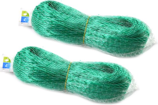 Alma Garden Vogelnet/vijvernet - 2x - groen - polyethylene - 4 x 5 meter - moestuin beschermnet