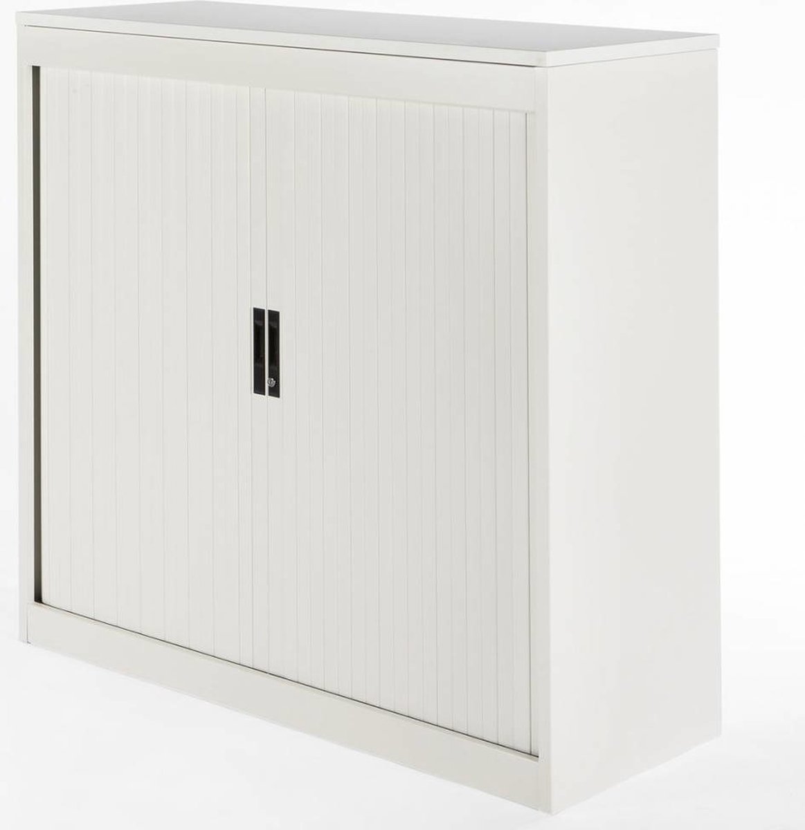 Archiefkast met slot - 120cm breed - Roldeurkast 123x120x45 - 2 legplanken - Wit (Nederlands Product - BUUR Collectie)