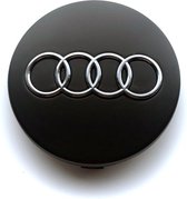 Tip: Set van 4 OEM Originele Audi naafdoppen - 60mm - 4B0601170 lt7 - Matzwart - Naafkappen - Originele Velgen - naafkapjes - wieldop - Embleem - Logo - Naafdopjes - logo Velgen