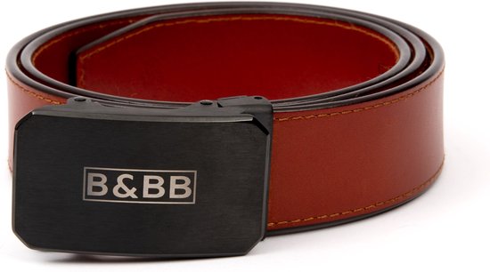 Black & Brown Belts/ 125 CM / Edged 2.0 - Light Brown Belt / Automatische gesp/ Automatische riem/ Leren riem/ Echt leer/ Heren riem zwart/ Dames riem zwart/ Riemen / Riem /Riem heren /