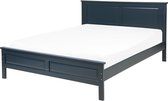 Beliani OLIVET - Tweepersoonsbed - blauw - dennenhout