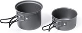 Ensemble de casseroles de camping avec couverts - Ensemble de cuisine - Camping - Cuisine - Léger - Aluminium - Acier inoxydable