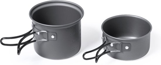 Camping pannenset met bestek - Kookset - Kamperen - Koken - Lichtgewicht - Aluminium - RVS