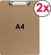 2x - Klembord Hout - Klembord A4 - Klemborden - Clipboard