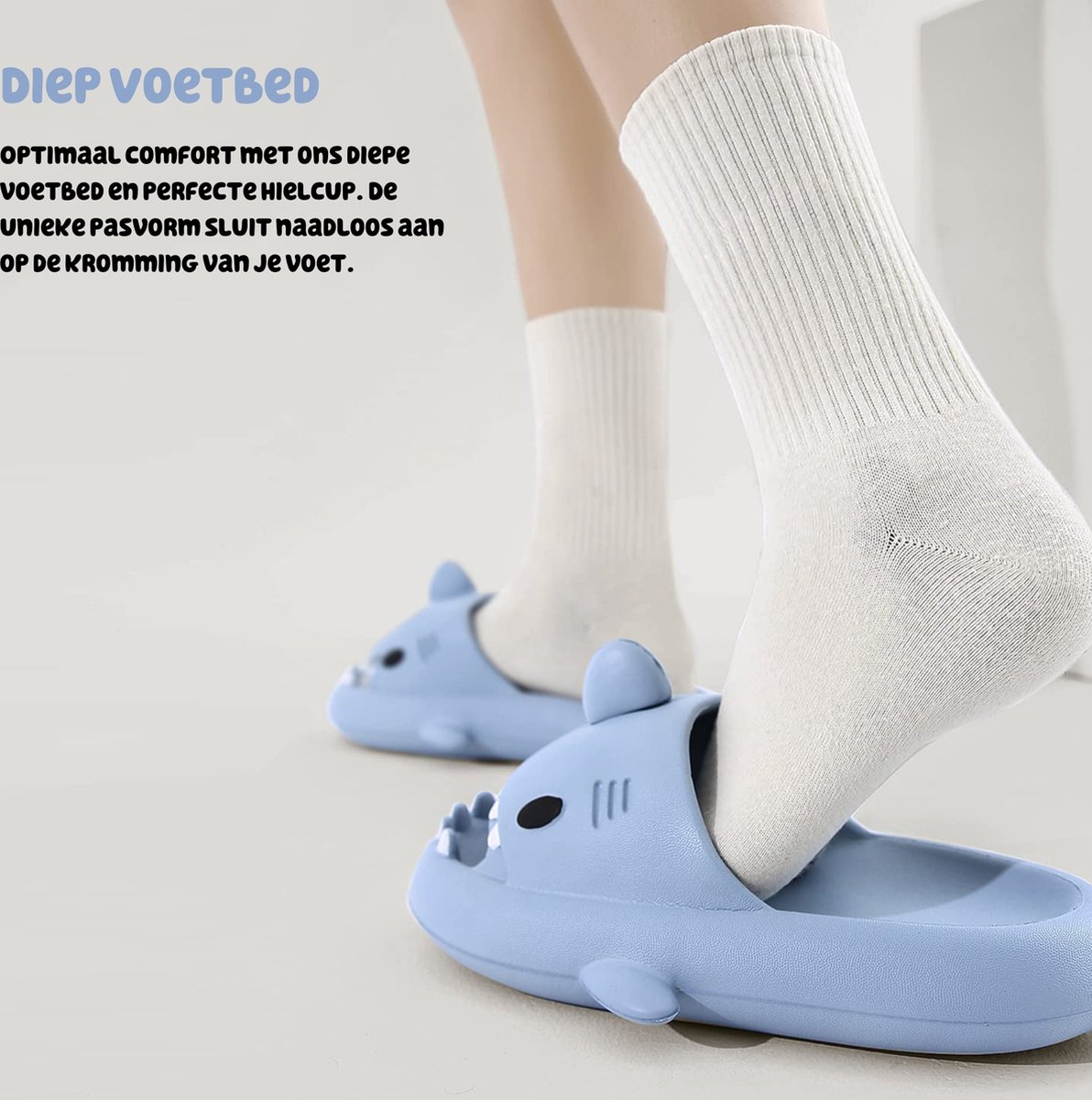 JAXY Shark Slippers - Shark Slides - Haai Slippers - Badslippers Dames ...