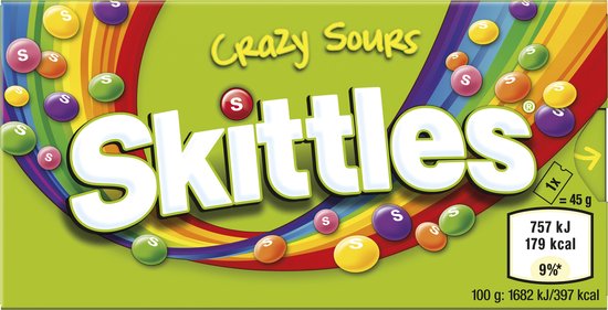 Skittles Crazy Sours 16 x 45gr bol