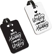 Hospitrix Bagage Tag 2x Pack "Just a Hubby, Just a Wifey" - Cadeau de mariage - Cadeau de mariage - Cadeau d'anniversaire
