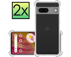 Hoesje - 2 Stuks - Geschikt voor Google Pixel 7A - Sterk & Shockproof - Siliconen Case - Back Cover - Telefoon Hoes Shock Proof - Transparant